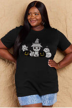 Load image into Gallery viewer, Simply Love Full Size Cat &amp; Pumpkin Graphic Cotton T-Shirt