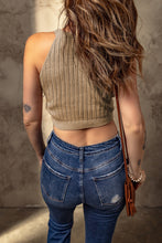 Load image into Gallery viewer, Ribbed Round Neck Sleeveless Crop Knit Top