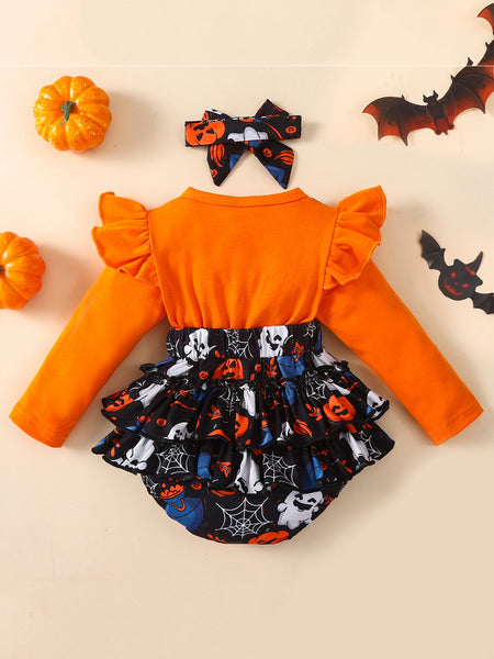 Baby Printed Round Neck Long Sleeve Bodysuit
