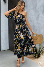 Load image into Gallery viewer, Printed One-Shoulder Tie Belt Maxi Dress