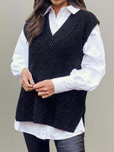 Load image into Gallery viewer, V-Neck Slit Sweater Vest