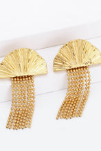 Load image into Gallery viewer, 18K Gold Plated Fan Fringe Dangle Earrings