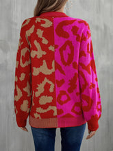Load image into Gallery viewer, Round Neck Contrast Color Dropped Shoulder Sweater