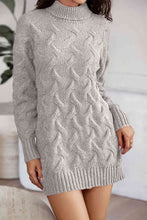 Load image into Gallery viewer, Cable-Knit Turtleneck Sweater Dress