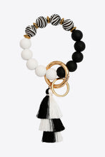 Load image into Gallery viewer, Beaded Keychain with Layered Tassel