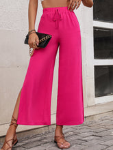 Load image into Gallery viewer, High Waist Slit Wide Leg Pants