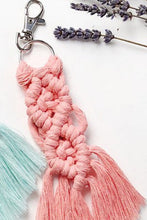 Load image into Gallery viewer, Assorted 4-Pack Macrame Fringe Keychain