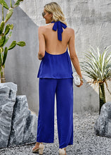 Load image into Gallery viewer, Halter Neck Top and Straight Leg Pants Set