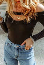Load image into Gallery viewer, Cutout Cold-Shoulder Long Sleeve Bodysuit