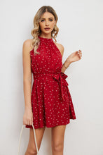 Load image into Gallery viewer, Printed Tie Waist Mini Dress