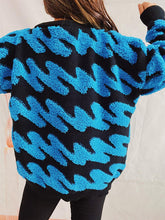 Load image into Gallery viewer, Ribbed Striped Dropped Shoulder Sweater