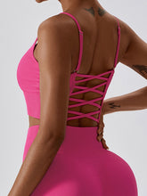 Load image into Gallery viewer, Lace-Up Cropped Tank Top