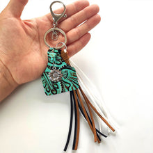 Load image into Gallery viewer, Turquoise Fringe Detail Key Chain