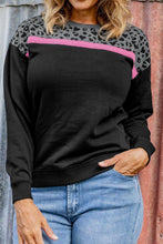 Load image into Gallery viewer, Plus Size Leopard Dropped Shoulder Sweatshirt
