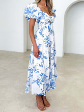 Load image into Gallery viewer, Twisted Printed Puff Sleeve Dress