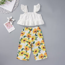 Load image into Gallery viewer, Baby Girl Square Neck Tank and Sunflower Print Pants Set
