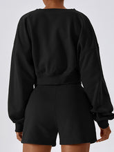 Load image into Gallery viewer, V-Neck Dropped Shoulder Sports Sweatshirt
