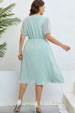 Load image into Gallery viewer, Swiss Dot Mesh Sleeve Buttoned Dress