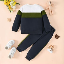 Load image into Gallery viewer, Color Block Round Neck Top and Pants Set
