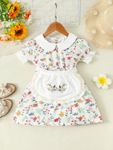 Load image into Gallery viewer, Floral Peter Pan Collar Flounce Sleeve Dress