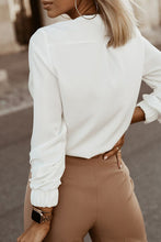 Load image into Gallery viewer, Button Up Round Neck Long Sleeve Shirt