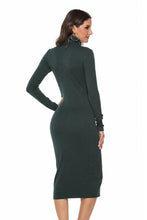 Load image into Gallery viewer, Ribbed Turtleneck Long Sleeve Dress