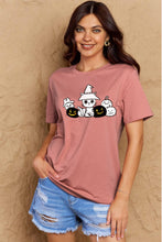 Load image into Gallery viewer, Simply Love Full Size Cat &amp; Pumpkin Graphic Cotton T-Shirt