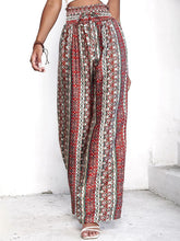 Load image into Gallery viewer, Printed Tie Waist Wide Leg Pants