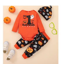 Load image into Gallery viewer, Baby MY FIRST HALLOWEEN Graphic Bodysuit and Printed Long Pants Set