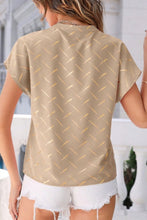 Load image into Gallery viewer, Printed Notched Short Sleeve Blouse