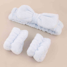 Load image into Gallery viewer, Face Wash Wristband and Bow Headband