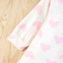 Load image into Gallery viewer, Baby Girl Heart Print Ruffle Hem Dress