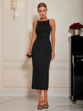 Load image into Gallery viewer, Round Neck Sleeveless Wrap Dress
