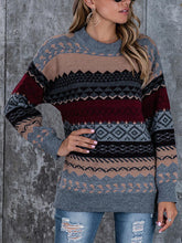 Load image into Gallery viewer, Dropped Shoulder Round Neck Sweater