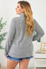 Load image into Gallery viewer, Plus Size Heathered Quarter Zip Pullover