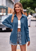 Load image into Gallery viewer, Textured Dropped Shoulder Longline Shirt