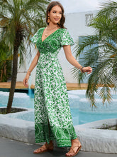 Load image into Gallery viewer, Bohemian Surplice Neck Split Maxi Dress