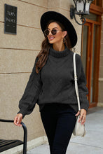 Load image into Gallery viewer, Cable-Knit Turtleneck Sweater