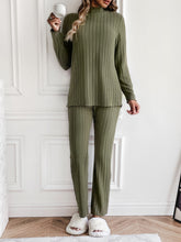 Load image into Gallery viewer, Mock Neck Long Sleeve Top and Pants Set