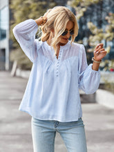 Load image into Gallery viewer, Printed Half Button Gathered Detail Blouse
