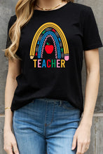 Load image into Gallery viewer, Simply Love Full Size TEACHER Rainbow Graphic Cotton Tee
