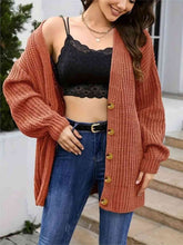 Load image into Gallery viewer, Plus Size Long Sleeve Button Front Cardigan