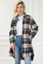 Load image into Gallery viewer, Plaid Button Up Long Sleeve Slit Shacket