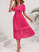 Load image into Gallery viewer, Swiss Dot Ruffled Short Sleeve Dress