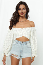 Load image into Gallery viewer, Printed Long Flounce Sleeve Cropped Blouse