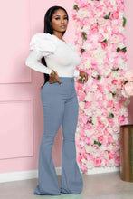 Load image into Gallery viewer, Leg-Of-Mutton Sleeve Top and Flare Pants Set