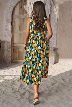 Load image into Gallery viewer, Printed Sleeveless Midi Dress with Pocket