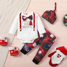 Load image into Gallery viewer, Baby Boy Printed Bow Detail Bodysuit and Pants Set