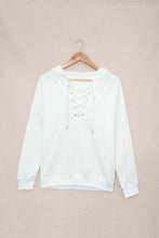 Load image into Gallery viewer, Lace-Up Dropped Shoulder Hoodie