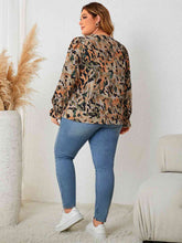 Load image into Gallery viewer, Plus Size Lace Trim Flounce Sleeve Blouse
